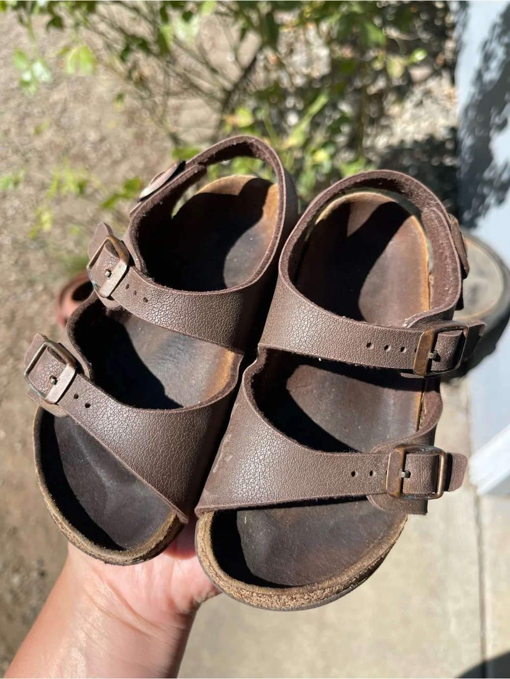 Birkenstock Kids Dark Brown Triple-Strap Sandals